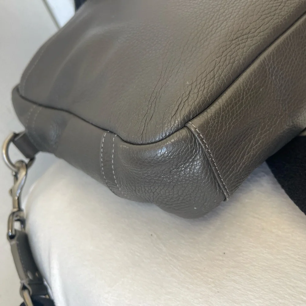 Coach Gray Leather Briefcase Bag